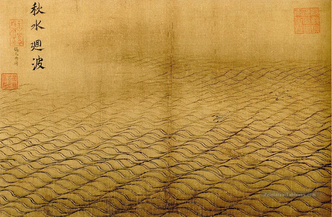 album de l’eau la surface ondulant de l’automne inondation Chine ancienne encre Peintures à l'huile